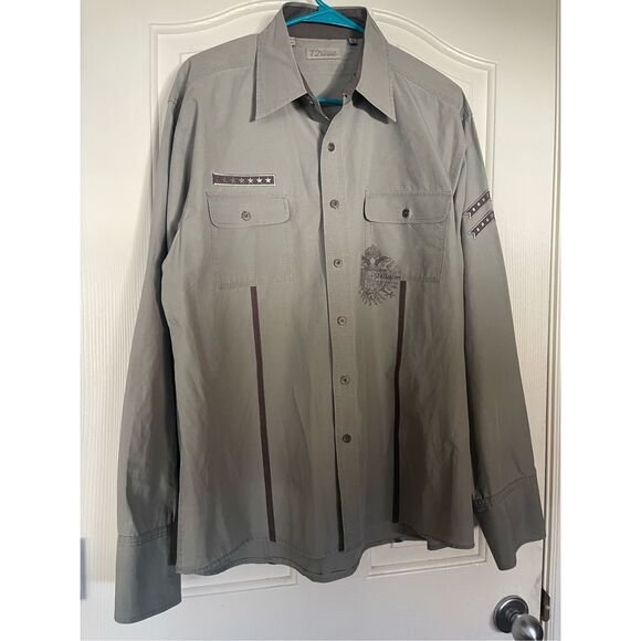 7 Diamonds Mens Double Flap Pockets Collared Long Sleeve Shirt Size XXL - Picture 16 of 16